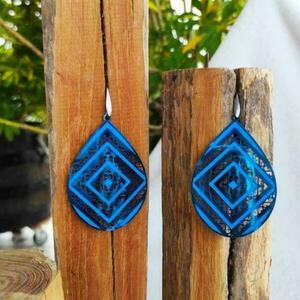 16,90€ BOHO EARRINGS LIGHT BLUE - ατσάλι, boho, κρεμαστά, μεγάλα, φθηνά