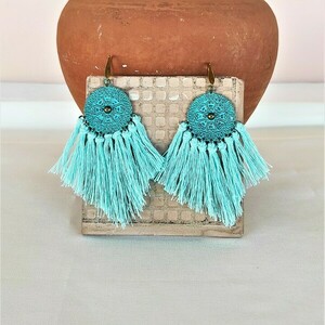 SUMMER EARRINGS BOHO STYLE - με φούντες, ατσάλι, boho, κρεμαστά, φθηνά