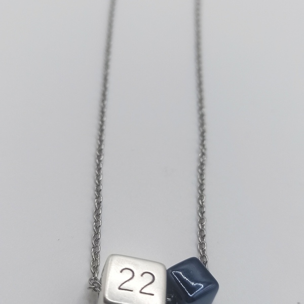 Charm 22 silver cube - charms, κοντά, ατσάλι