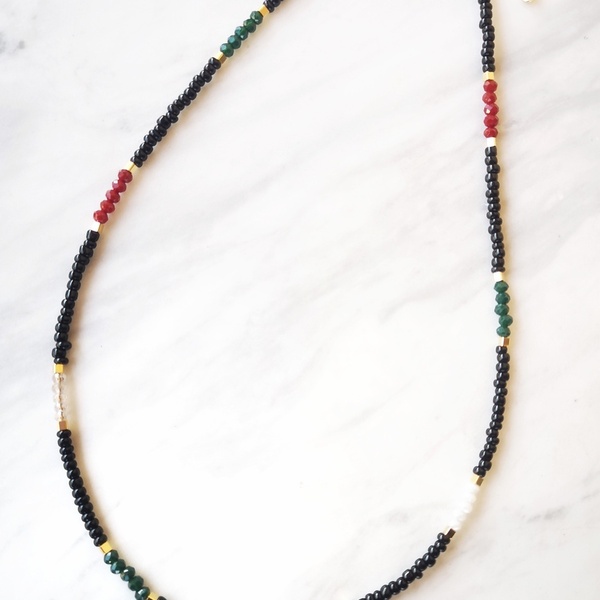 Κολιέ με χρωματιστές χάντρες - επιχρυσωμένα, χάντρες, κοντά, seed beads