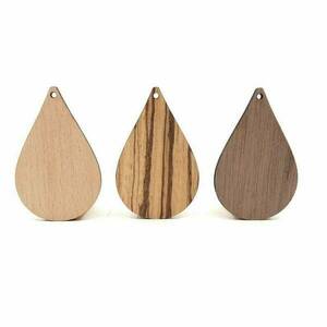 Ξύλινα εξαρτήματα για σκουλαρίκια σε σχήμα σταγόνας - υλικά κοσμημάτων, ξύλινα κοσμήματα
