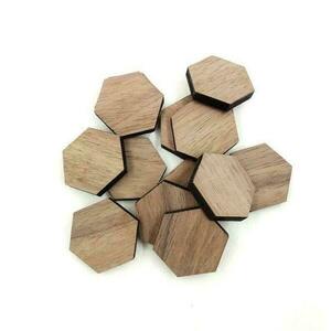 Ξύλινα εξαρτήματα για σκουλαρίκια σε εξάγωνο σχήμα σετ 10 τεμαχίων - ξύλινα διακοσμητικά, υλικά κοσμημάτων