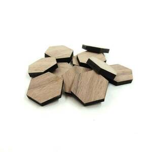 Ξύλινα εξαρτήματα για σκουλαρίκια σε εξάγωνο σχήμα σετ 10 τεμαχίων - ξύλινα διακοσμητικά, υλικά κοσμημάτων - 2