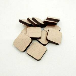 Ξύλινα τετράγωνα στοιχεία για σκουλαρίκια σετ 10 τεμαχίων - υλικά κοσμημάτων, ξύλινα - 2