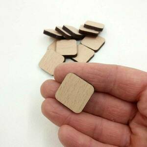 Ξύλινα τετράγωνα στοιχεία για σκουλαρίκια σετ 10 τεμαχίων - υλικά κοσμημάτων, ξύλινα - 3