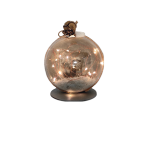 Φωτιζόμενη Vintage Χριστουγεννιάτικη Plexi Επιτραπέζια Μπάλα 12 cm- - vintage, charms, χριστουγεννιάτικο, διακοσμητικά, επιτραπέζια - 4