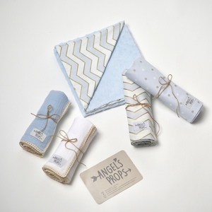 Newborn Box - Σετ νεογέννητου 10 τεμαχίων - "Baby blue" - αγόρι, δώρα για βάπτιση, βρεφικά, προίκα μωρού, σετ δώρου - 4