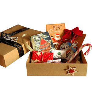 Karto's Christmas Gift Box - ύφασμα, ξύλο, ρόδι, χιονονιφάδα, σετ δώρου, γούρια