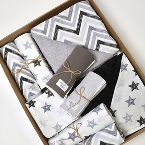 Newborn Box - Σετ νεογέννητου 10 τεμαχίων - "Grey Chevron" - αγόρι, δώρα για βάπτιση, βρεφικά, προίκα μωρού, σετ δώρου - 2