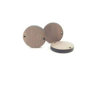 Ξύλινα εξαρτήματα για σκουλαρίκια σε στρόγγυλο σχήμα σετ 10 τεμαχίων - ξύλινα κοσμήματα, υλικά κοσμημάτων - 2