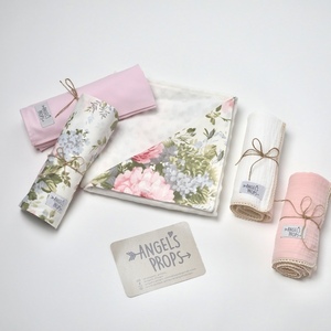 Newborn Box - Σετ νεογέννητου 10 τεμαχίων - "Pink Floral" - κορίτσι, δώρα για βάπτιση, βρεφικά, προίκα μωρού, σετ δώρου - 3