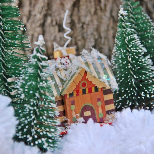 Χιονισμένο Τοπίο - στεφάνια, pom pom, χριστουγεννιάτικο, διακοσμητικά - 2