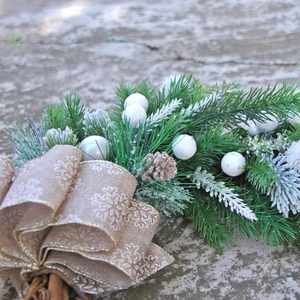 Λευκά Χριστούγεννα - στεφάνια, διακοσμητικά, κουκουνάρι - 2