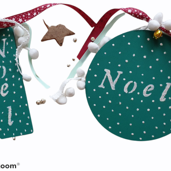 Χριστουγεννιάτικο καδράκι και σελιδοδείκτης Νoel - ξύλο, διακοσμητικά, χριστουγεννιάτικα δώρα