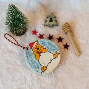 Χριστουγεννιάτικο Ξύλινο Στολίδι - Αρκουδάκι - ξύλο, αρκουδάκι, χριστουγεννιάτικα δώρα, στολίδια - 2