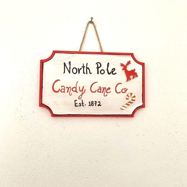 North Pole- Candy Cane Co. Sign - διακοσμητικά