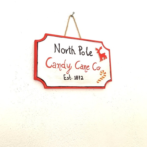 North Pole- Candy Cane Co. Sign - διακοσμητικά - 2