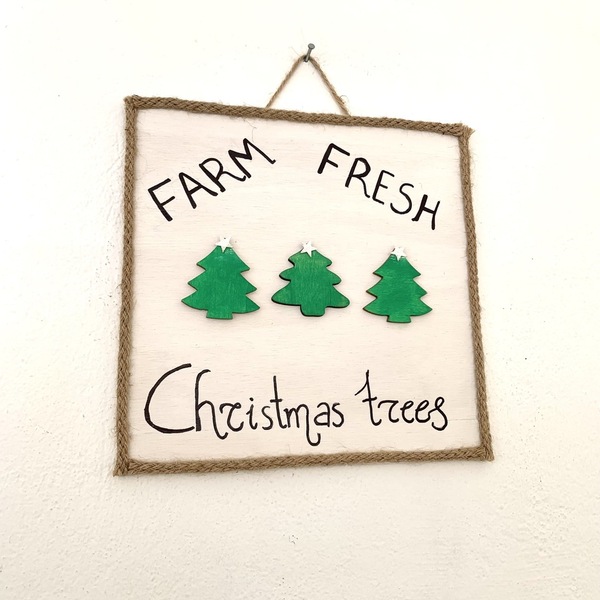 Farm Fresh Christmas Trees Καδράκι - ξύλο, διακοσμητικά - 2