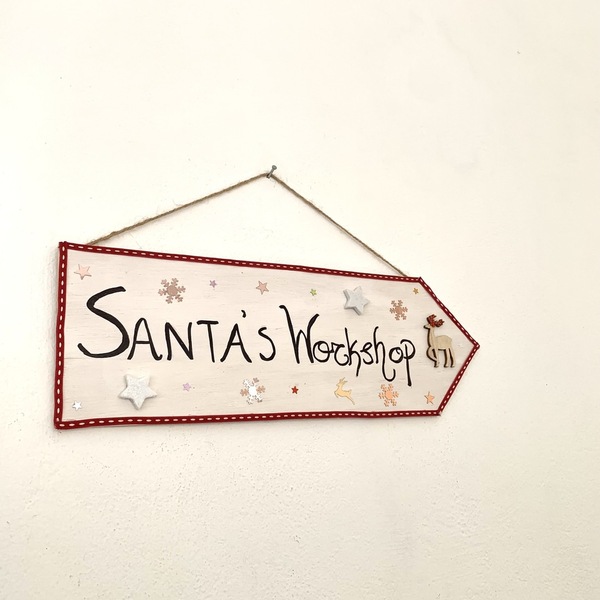 Santa's Workshop Arrow Sign - διακοσμητικά - 2