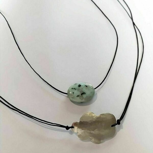 "Cloud" - ημιπολύτιμες πέτρες, αλπακάς, κοντά