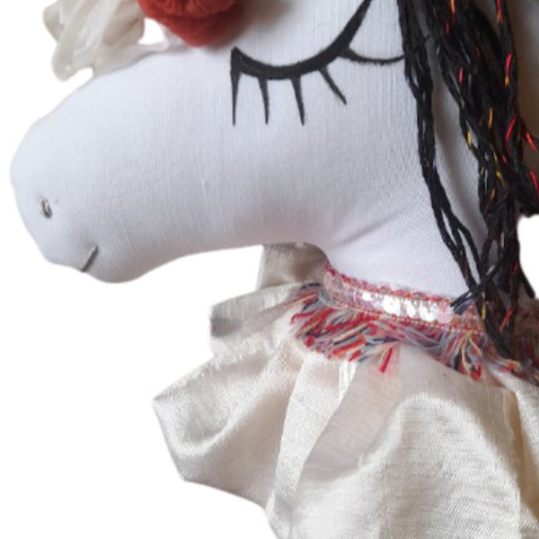 unicorn μονοκαιρίνα με ρούχα φρίντα κάλο για παιχνίδι και διακόσμηση 70 εκ. - μοναδικό, μονόκερος - 3