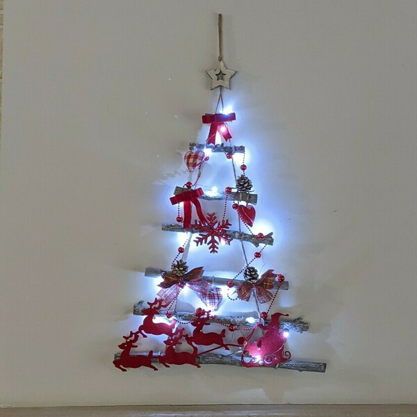 Κρεμαστό Χριστουγεννιάτικο δέντρο - ξύλο, χριστουγεννιάτικο δέντρο, διακοσμητικά, χριστουγεννιάτικα δώρα, δέντρο - 2