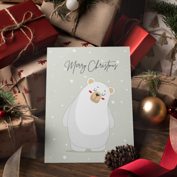 Πακέτο 4 Χριστουγεννιάτικες κάρτες - κάρτα ευχών, άγιος βασίλης, ευχετήριες κάρτες - 4