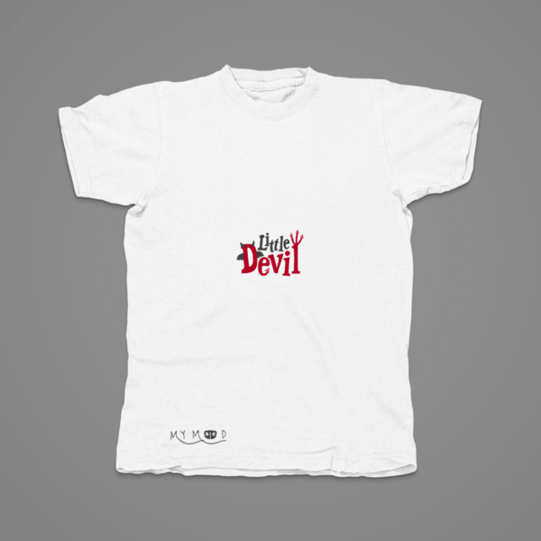 Βαμβακερό μπλουζάκι με κεντητό σχέδιο Halloween little evil - βαμβάκι, κεντητά, halloween - 2