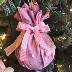 Χριστουγεννιάτικη Βελούδινη Μπάλα Dusty Pink - βελούδο, χριστουγεννιάτικο, χριστουγεννιάτικα δώρα, στολίδια, μπάλες - 3