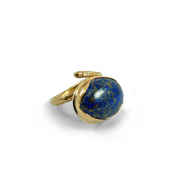 " Golden lapis " - Χειροποίητο δαχτυλίδι, επίχρυσο 18Κ, με ημιπολύτιμο λίθο Lapis Lazuli! - ημιπολύτιμες πέτρες, επιχρυσωμένα, ορείχαλκος, αυξομειούμενα