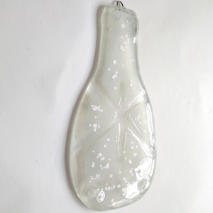 Επιτοίχιο διακοσμητικό λευκό μπουκάλι "Λευκό αστέρι" 21, 5Χ10 - γυαλί, επιτοίχιο, αστέρι, χριστουγεννιάτικο, διακοσμητικά μπουκάλια - 3