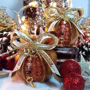 Γούρι 2023 αρωματικό κερί ρόδι χρυσό-χάλκινο 6×6cm - γούρι, ρόδι, χριστουγεννιάτικα δώρα, γούρια, πρωτοχρονιά, κεριά & κηροπήγια - 5
