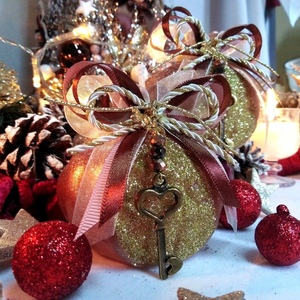 Γούρι 2023 αρωματικό κερί ρόδι μεγάλο ροζ χρυσό-χρυσό 8,5*7,5cm - γούρι, ρόδι, χριστουγεννιάτικα δώρα, γούρια, πρωτοχρονιά, κεριά & κηροπήγια - 4