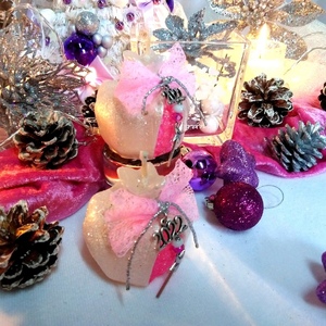 Γούρι 2024 αρωματικό κερί ρόδι περλέ-ροζ 6×6cm - γούρι, ρόδι, χριστουγεννιάτικα δώρα, γούρια - 4