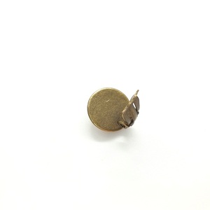 Σκουλαρίκια μπρούντζινα κουμπωτά με υγρό γυαλί " Πολύχρωμο Μοτίβο" - 12mm - γυαλί, μικρά, μπρούντζος, με κλιπ, φθηνά - 4
