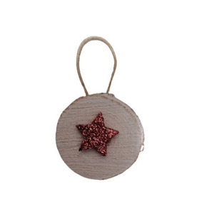 Στολίδι ξύλινο με διακοσμητικό αστέρι - ξύλο, αστέρι, στολίδια