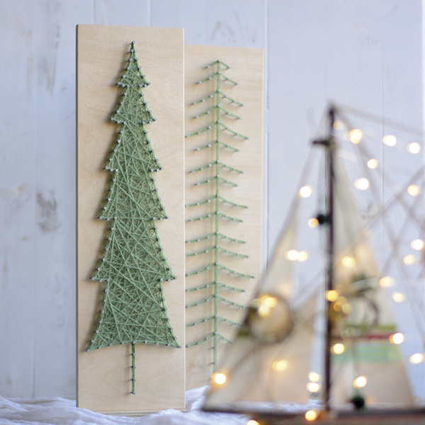 Διακοσμητικό χριστουγεννιάτικο δεντράκι 43x12cm - ξύλο, νήμα, διακοσμητικά, χριστούγεννα, δέντρο - 3
