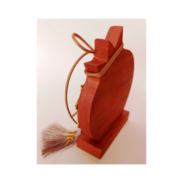 Ξύλινο ρόδι γούρι 2022 ροζ gold(15*13*4) - ξύλο, ρόδι, χριστουγεννιάτικα δώρα, γούρια - 4