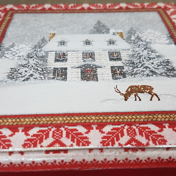 Χριστουγεννιάτικο Ξύλινο Κουτί - ξύλο, διακοσμητικά, χιονονιφάδα, χριστουγεννιάτικα δώρα - 2