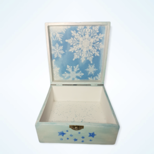Χριστουγεννιάτικο Ξύλινο Κουτί Βόρειος Πόλος - ξύλο, χριστουγεννιάτικο, χιονονιφάδα, χριστουγεννιάτικα δώρα, κουτιά αποθήκευσης - 3