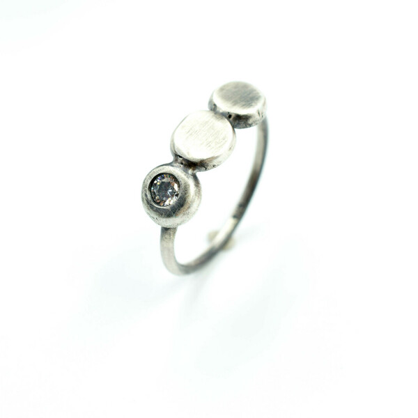 Ασημένιο δαχτυλίδι "βότσαλα" με Ζιργκόν - ασήμι 925, βεράκια, boho, σταθερά, φθηνά