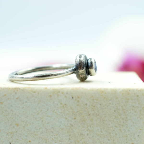 Ασημένιο μικρό δαχτυλίδι - ασήμι 925, χειροποίητα, βεράκια, boho, σταθερά - 5