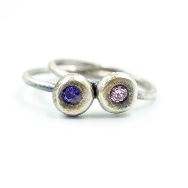 Dainty ασημένιο δαχτυλίδι - ημιπολύτιμες πέτρες, ασήμι 925, βεράκια, boho, σταθερά