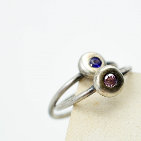 Dainty ασημένιο δαχτυλίδι - ημιπολύτιμες πέτρες, ασήμι 925, βεράκια, boho, σταθερά - 5