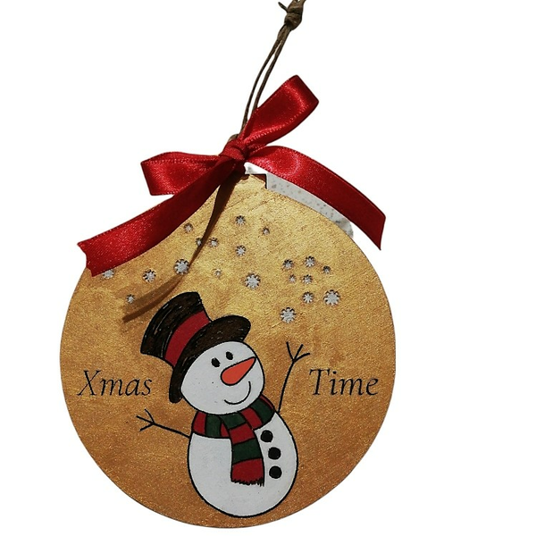 Χριστουγεννιάτικα στολίδια, ξύλινες χρωματιστές χειροποίητες μπάλες - ξύλο, στολίδια, μπάλες - 2