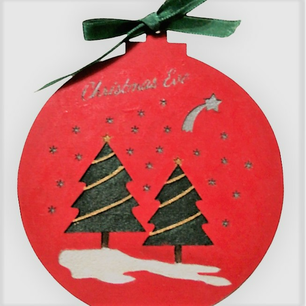 Χριστουγεννιάτικα στολίδια, ξύλινες χρωματιστές χειροποίητες μπάλες - ξύλο, στολίδια, μπάλες - 4