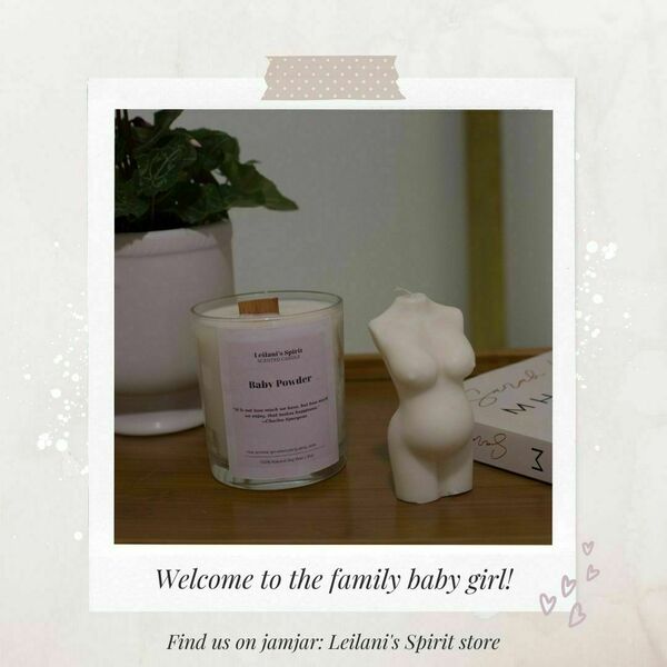 Baby Shower gift box - αρωματικά κεριά, vegan friendly - 4