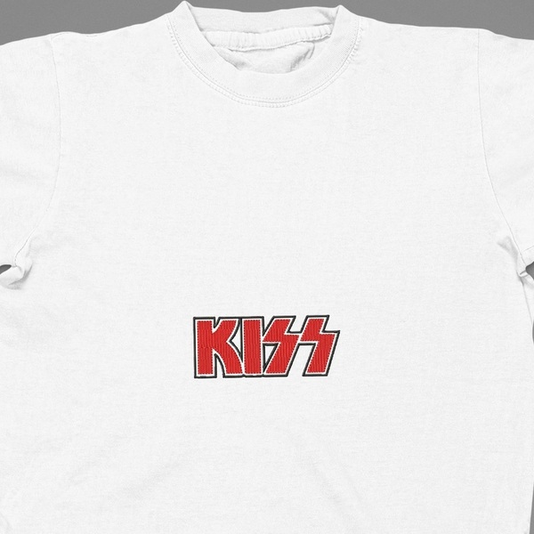 Βαμβακερό μπλουζάκι με κεντητό σχέδιο rock band KISS - βαμβάκι, κεντητά, δώρο, halloween - 2