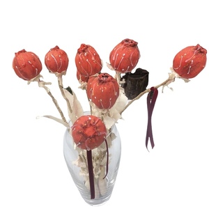vintage Διακοσμητικό ,υφασμάτινο λουλούδι με βολβό - ύφασμα, vintage, διακόσμηση, διακοσμητικά - 5