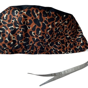 Σκουφάκι χειρουργείου leopard πορτοκαλί - ύφασμα, γυναικεία, δώρο για γιατρό